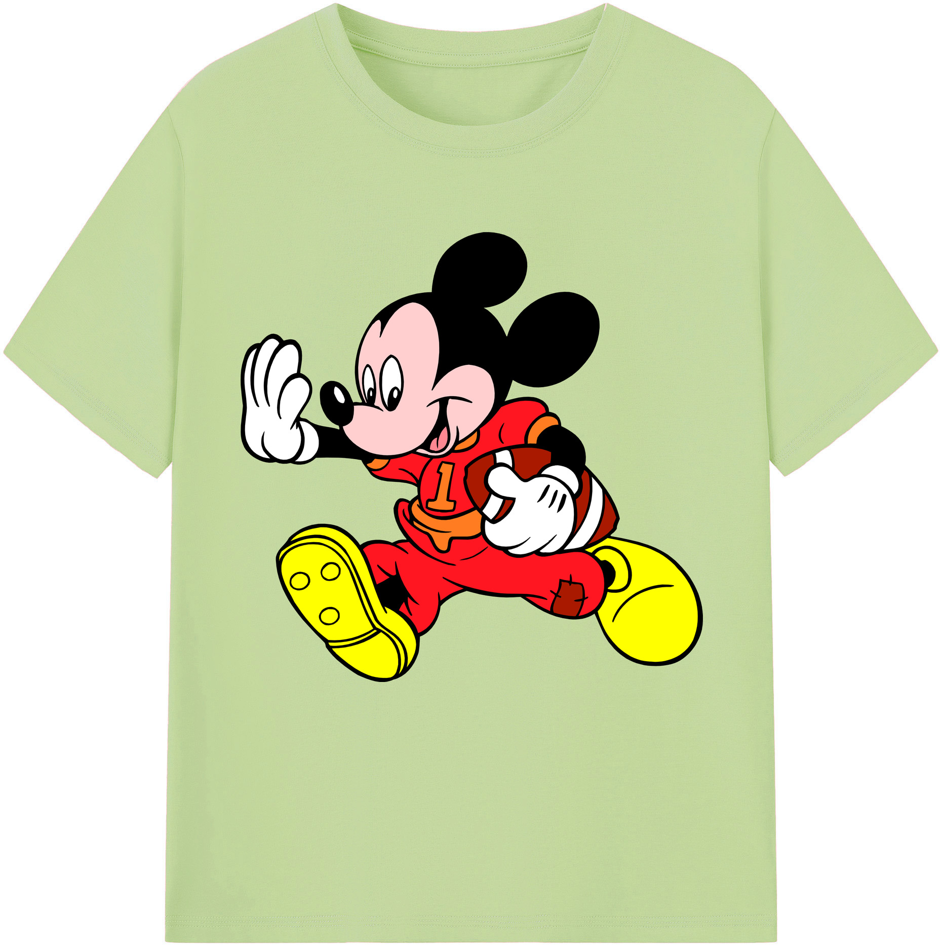 （画像用） ミッキーマウス Mickey Mouse 綿100％半袖Tシャツ（フロントプリント）
